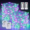 Halloween Lights Battery Operated, 2 Pack 100 LED 33ft Halloween Fairy Lights with Remote, 8 Modes Twinkle String Light for Fireplace Porch