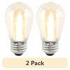 (2 pack) S14 0.9W LED Replacement Bulbs for Outdoor Commercial String Lights, Warm White, 2-Pack