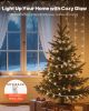 VEVOR LED Christmas String Lights, 200 LED, 76 ft Connectable Warm White Christmas Lights Outdoor, with 8 Modes, Auto Timer