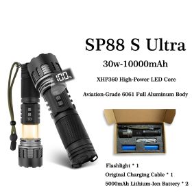 Black Friday Multi-functional High-Power All-in-One Variable Zoom Strobe Tactical Flashlight With Soft Camping Lamp (Option: Ultra)