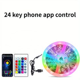 5050 RGB Led Strip Lights Music Sync Color Changing ; Smart Application Remote Control; Led Strip Lights For Bedroom Room Home Decorative Party F (size: 39.3inch/1m)