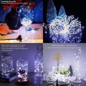1pc 2032 Button Battery Copper Wire Lamp Romantic Interior Decoration Light Valentine's Day Bouquet Decoration Light Shopping Mall Atmosphere Lig (Color: White, size: 3m/9.84ft)