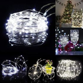 1pc 2032 Button Battery Copper Wire Lamp Romantic Interior Decoration Light Valentine's Day Bouquet Decoration Light Shopping Mall Atmosphere Lig (Color: White, size: 2m/6.56ft)