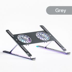 RGB Light Laptop Stand With Cooling Fan For iPad Tablet Bracket IPad Notebook Holder Support Macbook Gaming Laptop Accessories (Color: Grey, Ships From: China)