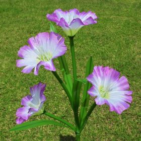 LED Morning Glory Stake Light Solar Energy Rechargeable for Outdoor Garden Patio (Color: PURPLE)