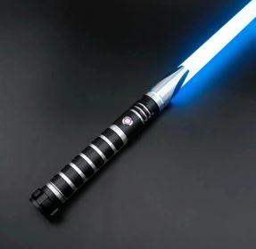 TXQSABER Heavy Dueling RGB / Neo Pixel Smooth Lightsaber Colors Changing Metal Hilt Lock up Blaster Laser Jedi Sword Kids Toys (Color: TSK-E37-Silver, version: Premium RGB)