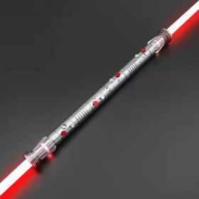 TXQSABER Darth Maul SNV4 2pcs Handle+Blade JEDI 27sound Double Lightsaber Toys Metal Hilt Light Smooth Swing Sword Laser Proffie (Color: Dath maul SE, version: Premium RGB)