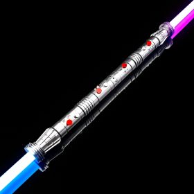 TXQSABER Darth Maul SNV4 2pcs Handle+Blade JEDI 27sound Double Lightsaber Toys Metal Hilt Light Smooth Swing Sword Laser Proffie (Color: Darth maul, version: Premium RGB)