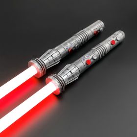 TXQSABER Darth Maul SNV4 2pcs Handle+Blade JEDI 27sound Double Lightsaber Toys Metal Hilt Light Smooth Swing Sword Laser Proffie (Color: Drath maul-weathered, version: SN-pixel)