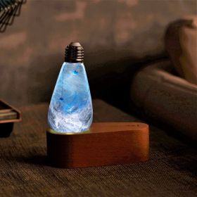 LED Wood Light Base (style: +BlueDrop bulb)