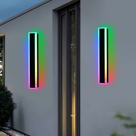 2 Packs Long Outdoor RGB LED Wall Lights (size: 32inch)