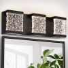 6 Lights Bathroom Light Fixtures,39-Inch Modern Bathroom LED Vanity Light Black,LED Crystal Glass Bathroom Light Fixtures Over Mirror
