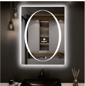 Tempered glass three-color RGB touch-controlled mirror with LED bathroom mirror, adjustable brightness, anti-fog and anti-breakage, memory functi (S3R5171UL20"x28": S3R12292UL48"x36")