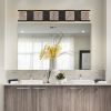 6 Lights Bathroom Light Fixtures,39-Inch Modern Bathroom LED Vanity Light Black,LED Crystal Glass Bathroom Light Fixtures Over Mirror
