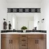 6 Lights Bathroom Light Fixtures,39-Inch Modern Bathroom LED Vanity Light Black,LED Crystal Glass Bathroom Light Fixtures Over Mirror