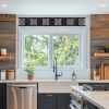 6 Lights Bathroom Light Fixtures,39-Inch Modern Bathroom LED Vanity Light Black,LED Crystal Glass Bathroom Light Fixtures Over Mirror