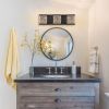 6 Lights Bathroom Light Fixtures,39-Inch Modern Bathroom LED Vanity Light Black,LED Crystal Glass Bathroom Light Fixtures Over Mirror